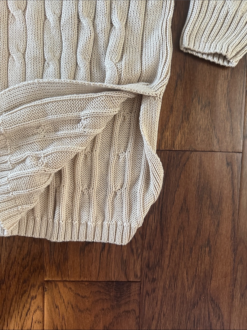 Polo by Ralph Lauren Cream Cable-Knit V-Neck Sweater - Picture 5 of 10